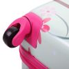 2 PCS Kids Luggage Set, 12" Backpack and 16" Spinner Case with 4 Universal Wheels, Travel Suitcase for Boys Girls, Pink with Animal Patterns