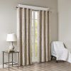 Knitted Jacquard Damask Total Blackout Grommet Top Curtain Panel(Only 1 Pc Panel)
