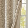 Knitted Jacquard Damask Total Blackout Grommet Top Curtain Panel(Only 1 Pc Panel)