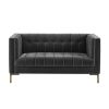 Isaac - Stitch Velvet Loveseat - Gray